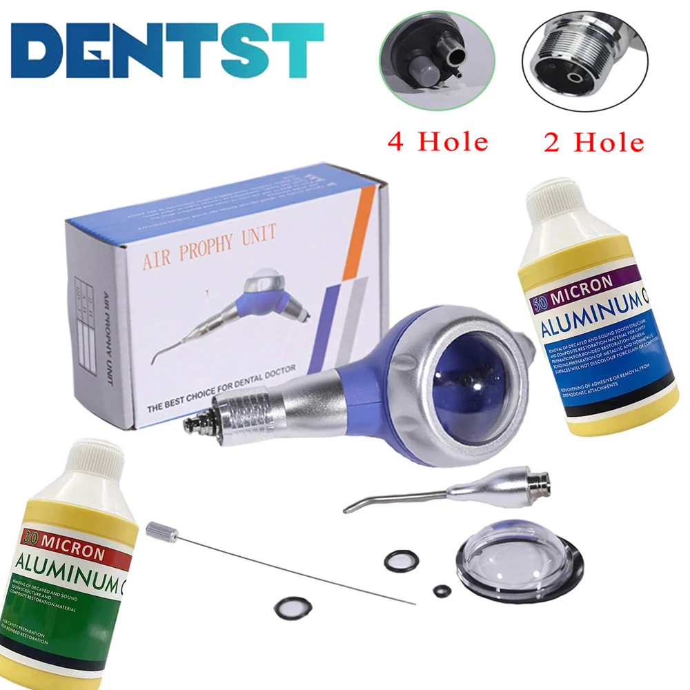 

Dental Polisher Microetcher Sandblaster Prophy Jet 2/4 Hole with 90/50/30um Micron Aluminum Blaster Air-Flow Prophylaxis Powder