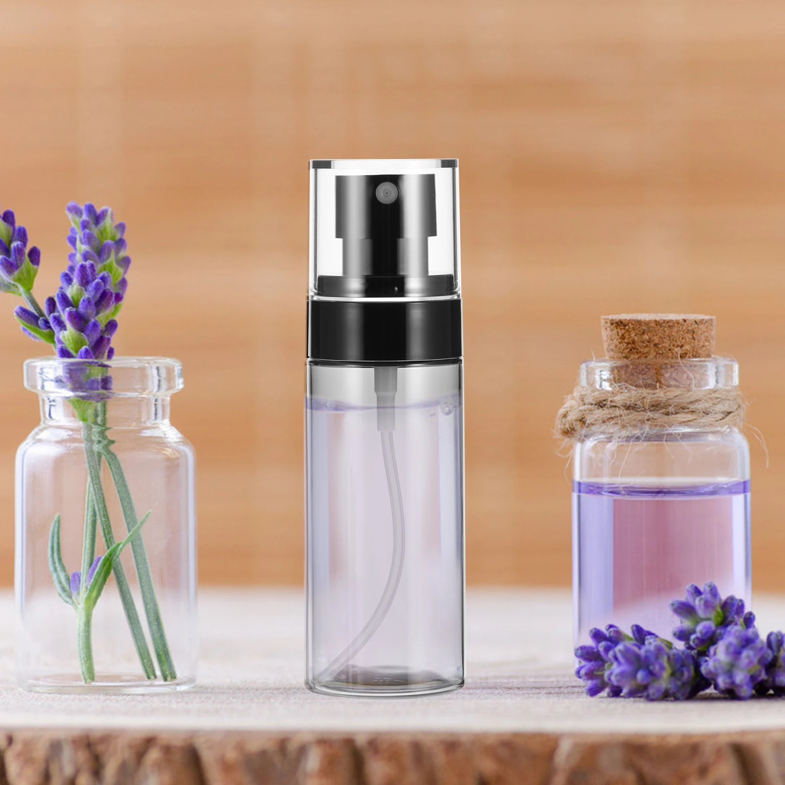 

5Pcs 100Ml Clear Plastic Spray Bottle Fine Mist Sunscreen Refillable Travel Containers for Cosmetics