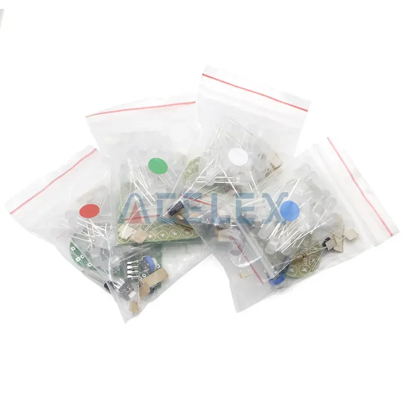 مجموعة مصابيح التنفس على شكل قلب ، مجموعة مصابيح LED للتنفس ، DC 4V-6V ، أحمر ، أبيض ، أزرق ، أخضر ، إنتاج إلكتروني للتعلم