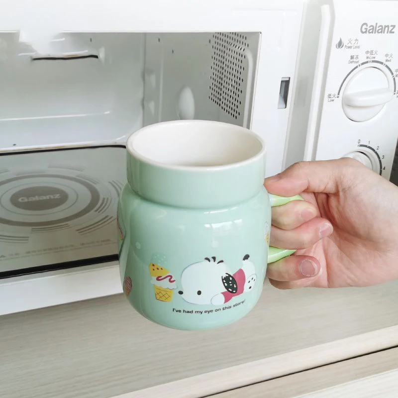 Nieuwe Kawaii Anime Pochacco keramische bedekte stro mok Cartoon Leuke Kantoor Hoge Schoonheid Meisje Hart kinderen Cups Speelgoed voor Geschenken