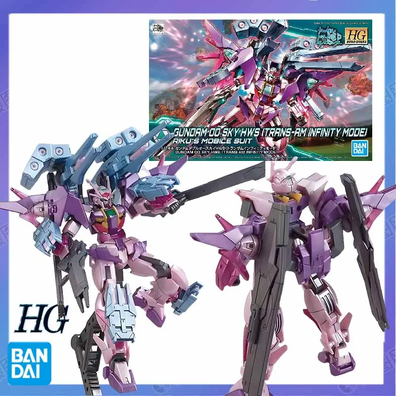 Bandai Anime Figure HG  BUILD DIVERS RIKU'S MOBILE GUNDAM 00 SKY HWS TRANS-AM INFINITY MODE Assembly Action Model Toys