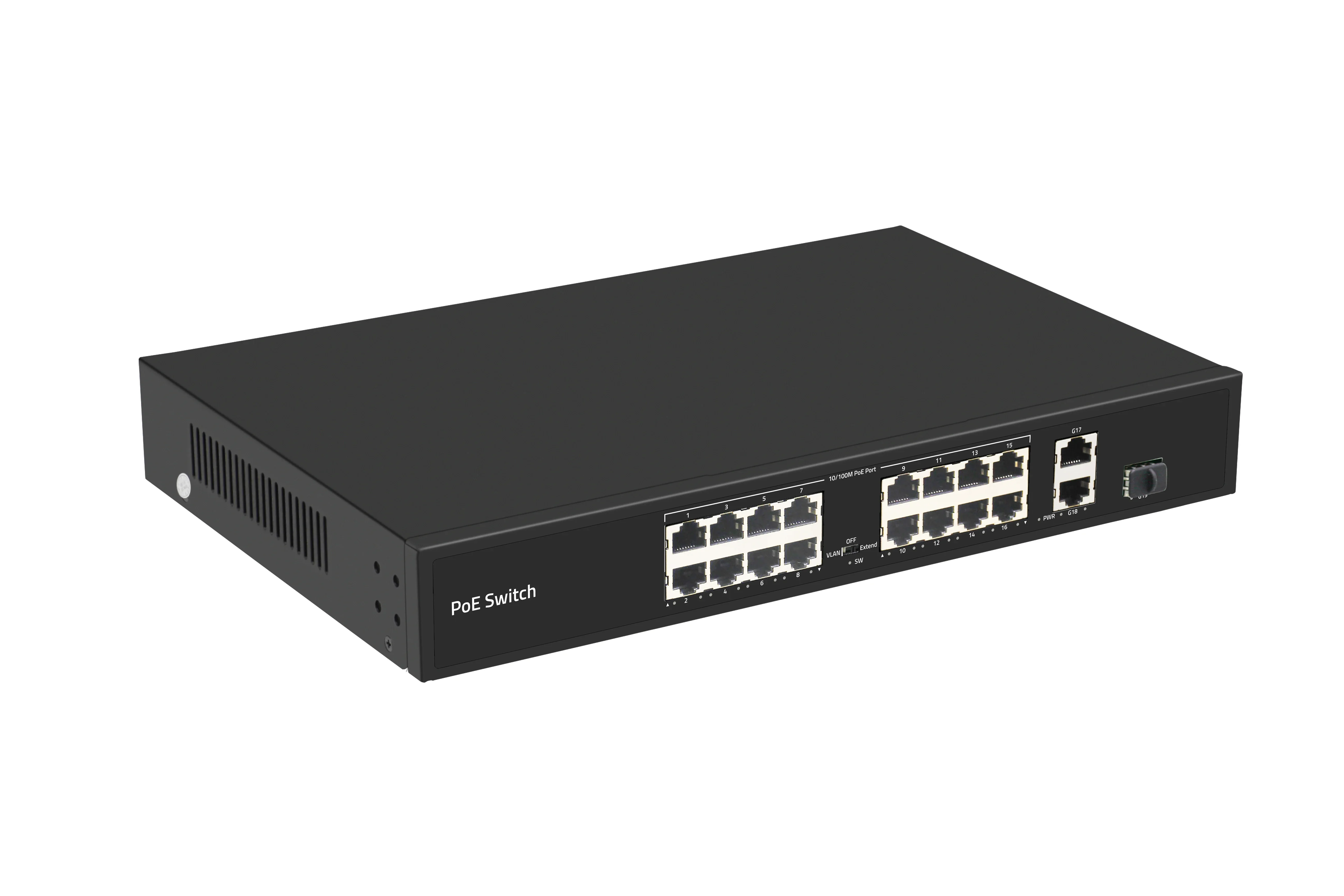 19 Port Gigabit Uplink 100M PoE Switch ,16CH POE Switch