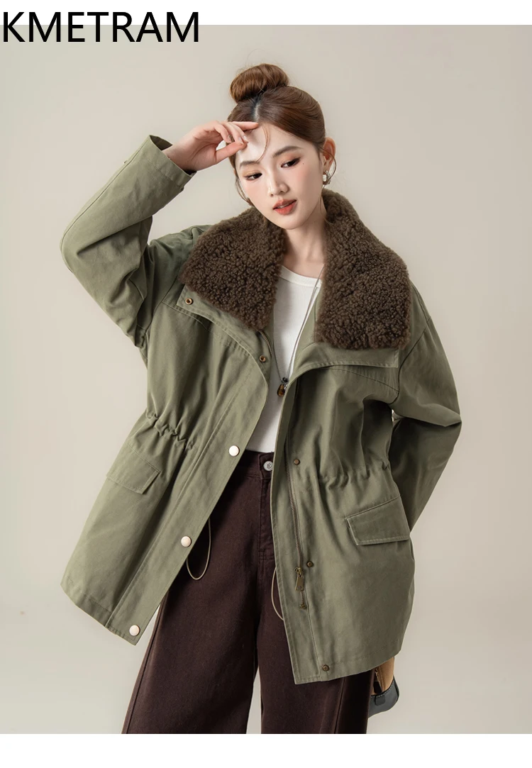 KMETRAM Cappotto in pelliccia con colletto in cotone + lana 100%: un abbigliamento caldo e resistente al freddo per la stagione autunno-inverno del 2025 nouveautés manteaux