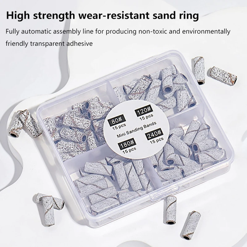 Mini Nail Sanding Bands Mandrel For Manicure Sandpaper Ring Holder Stainless Steel Nail Art Tools Nail Drill Accessories