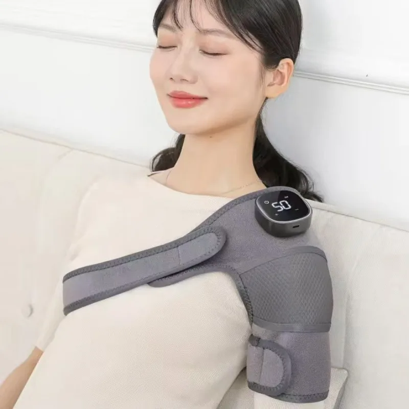 Rechargeable Heated Vibration Knee Shoulder Wrap Warm Thermal Moxa Pad Household Joint Care Massage Support Accessory
