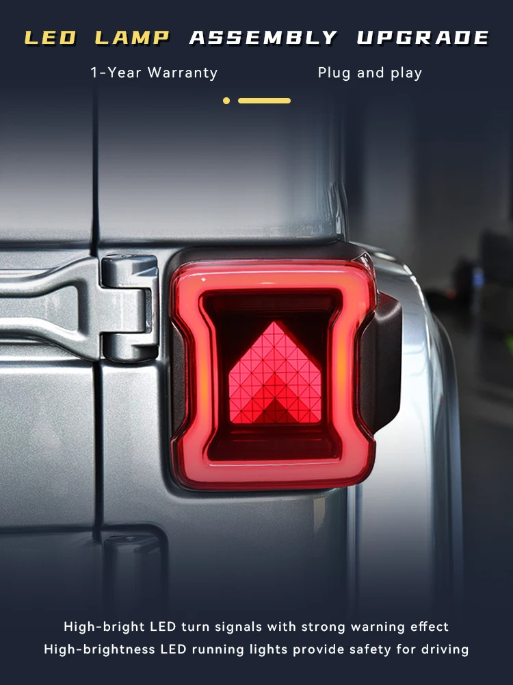 قطع غيار السيارات لسيارة جيب رانجلر JK 2018-2020 الضوء الخلفي ترقية ضوء النهار LED DRL مصابيح خلفية للسيارات ملحقات المركبات أدوات ضوء النهار