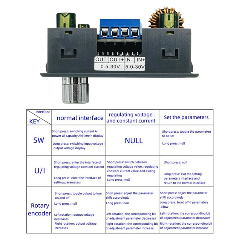 Regulador de voltaje ajustable de CC programable, Panel de cargador Solar de corriente constante, voltaje constante, duradero y fácil de usar, DC-DC