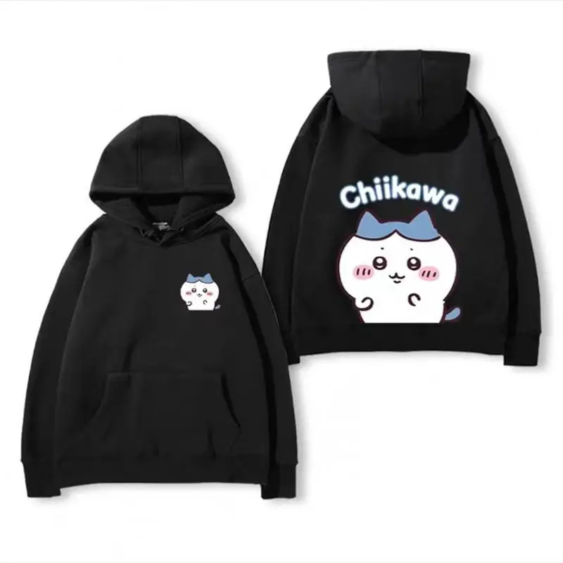 Chiikawass japonia Kawaii Hachiwares para bluza z kapturem i kapturem Street Style studenci rozrywka wszechstronne luźne topy chłopiec dziewczyna