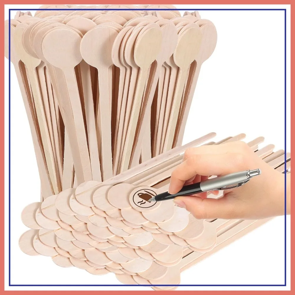 

200 Pcs 6 Inch Wooden Coffee Stir Sticks Disposable Stirrers for Coffee Milk Cocktail Tea DIY