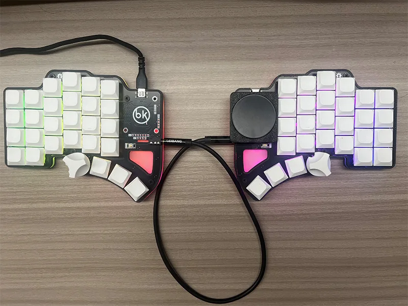 Dilemma Max Split Keyboard Wired RGB Support QMK VIAL Choc V1/V2 PLA Case Custom Split Keyboards with Knob Touch Panel PC Gamer