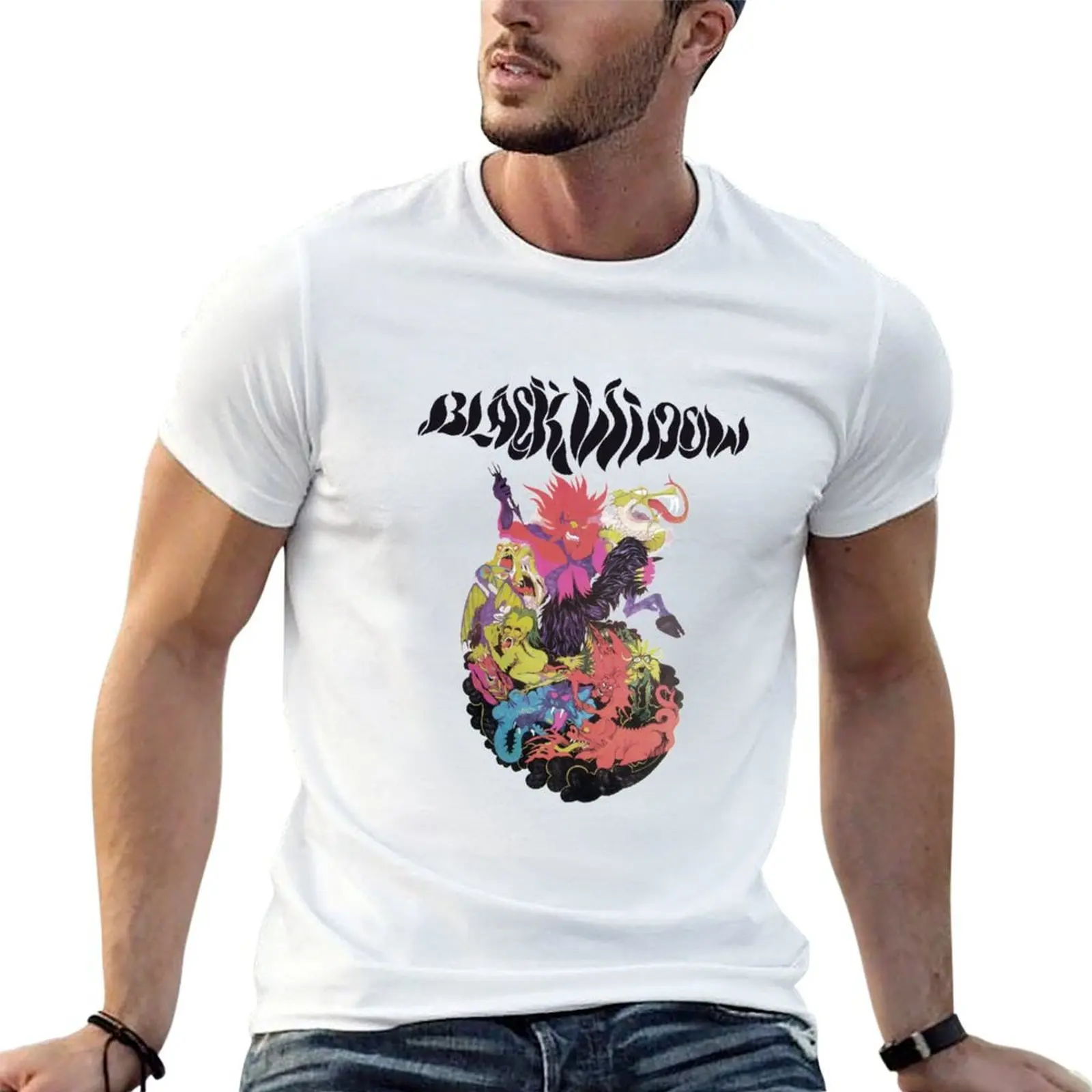 Black Widow Band T-Shirt vintage t shirts for a boy mens plain t shirts