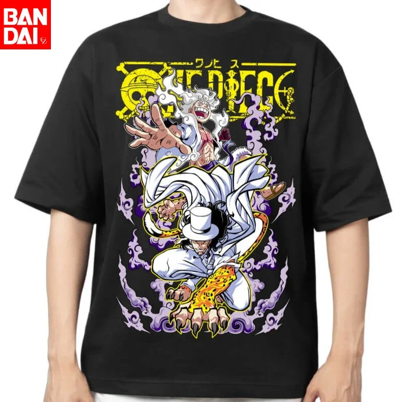 

Футболка мужская хлопковая One Piece 2026, уличная одежда, с аниме-графикой, оверсайз, с коротким рукавом, повседневная, Katekyo Oden Luffy Gear 5