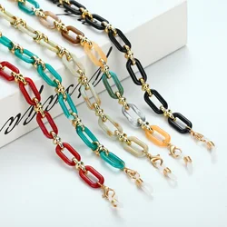 Bernstein Acryl Taste Kette Brillen Gläser Kette Frauen Anti-verloren Maske Hängen Sonnenbrille Lanyards Halten Band Seil Halskette