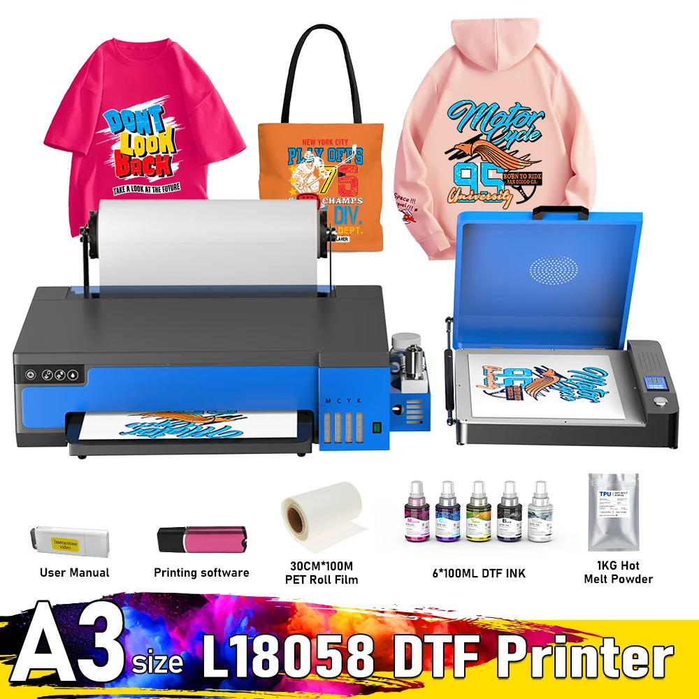 A3 DTF Printer For XP600 Impresora dtf Printing machine Heat transfer T-shirt Printer a3 DTF Printer For T-Shirt hoodies shoes