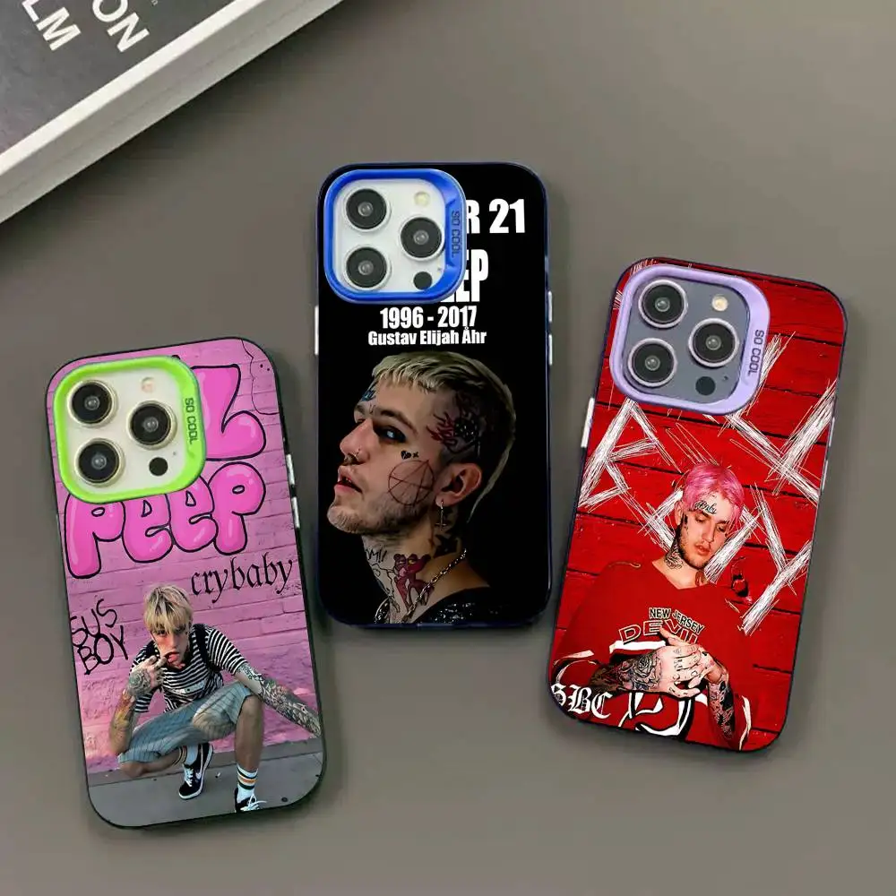 

Classic Rapper L-Lil P-Peep Phone Case For IPhone 17 16 15 14 11 12 13 Pro Max Pro Plus Colored Silver Cover