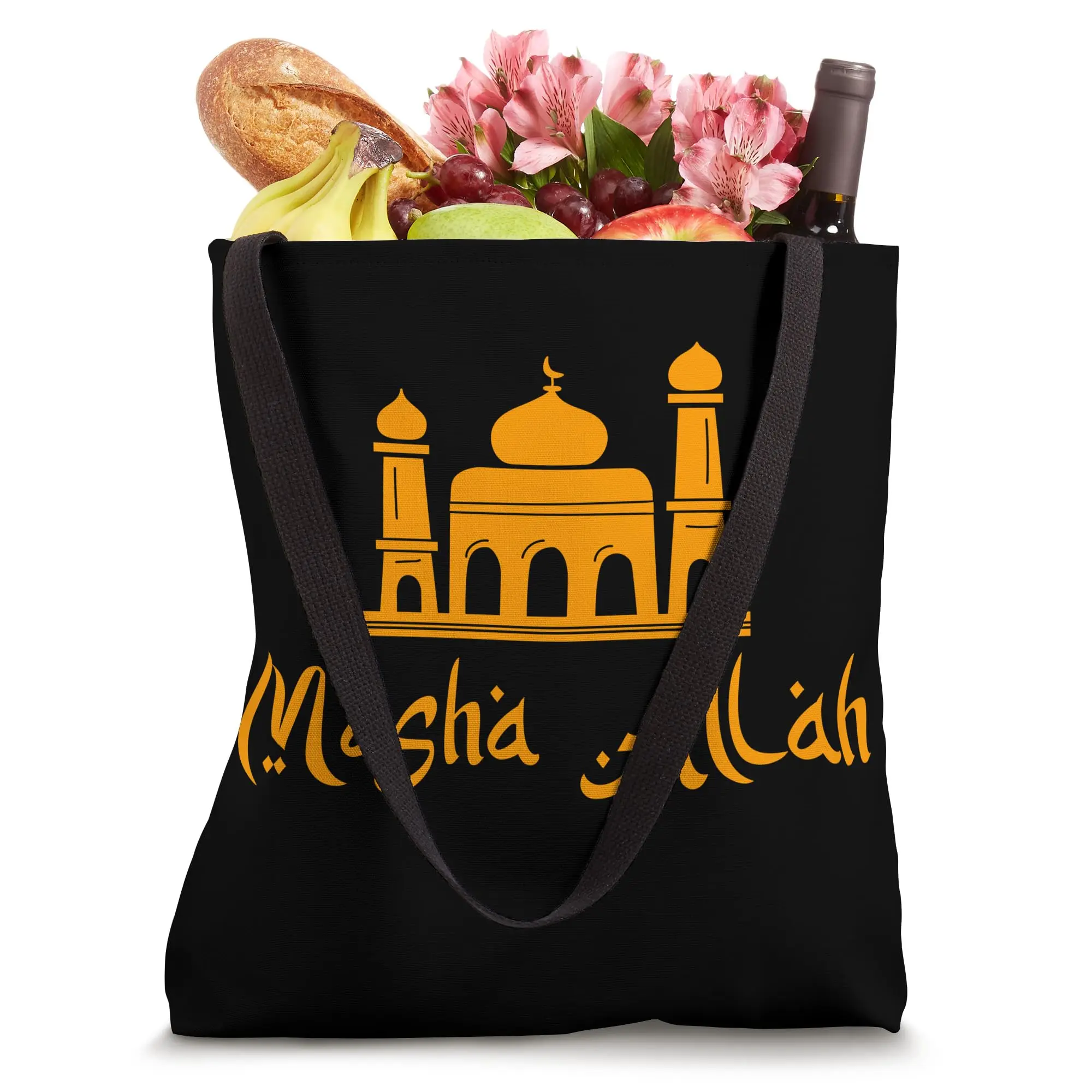 Mosque Islamic Faith Design for Muslim Tote Bag Ramadan Mubarak Greeting for Muslim Holiday Fast Celebration Tote Bag