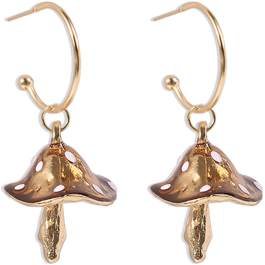 1 زوج أقراط الفطر للنساء استرخى قطرة الجنية الجمالية مجوهرات الأزياء خفيفة الوزن مريحة بيان الأقراط #5