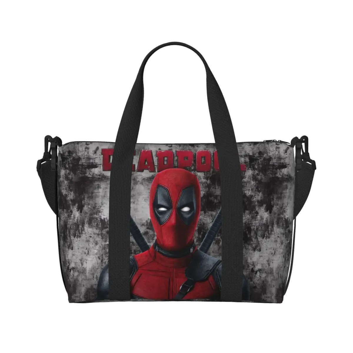 

Custom Deadpool Cool Grocery Shopping Tote Bags Women Big Capacity Anime Cartoon Beach Gym Travel Bags