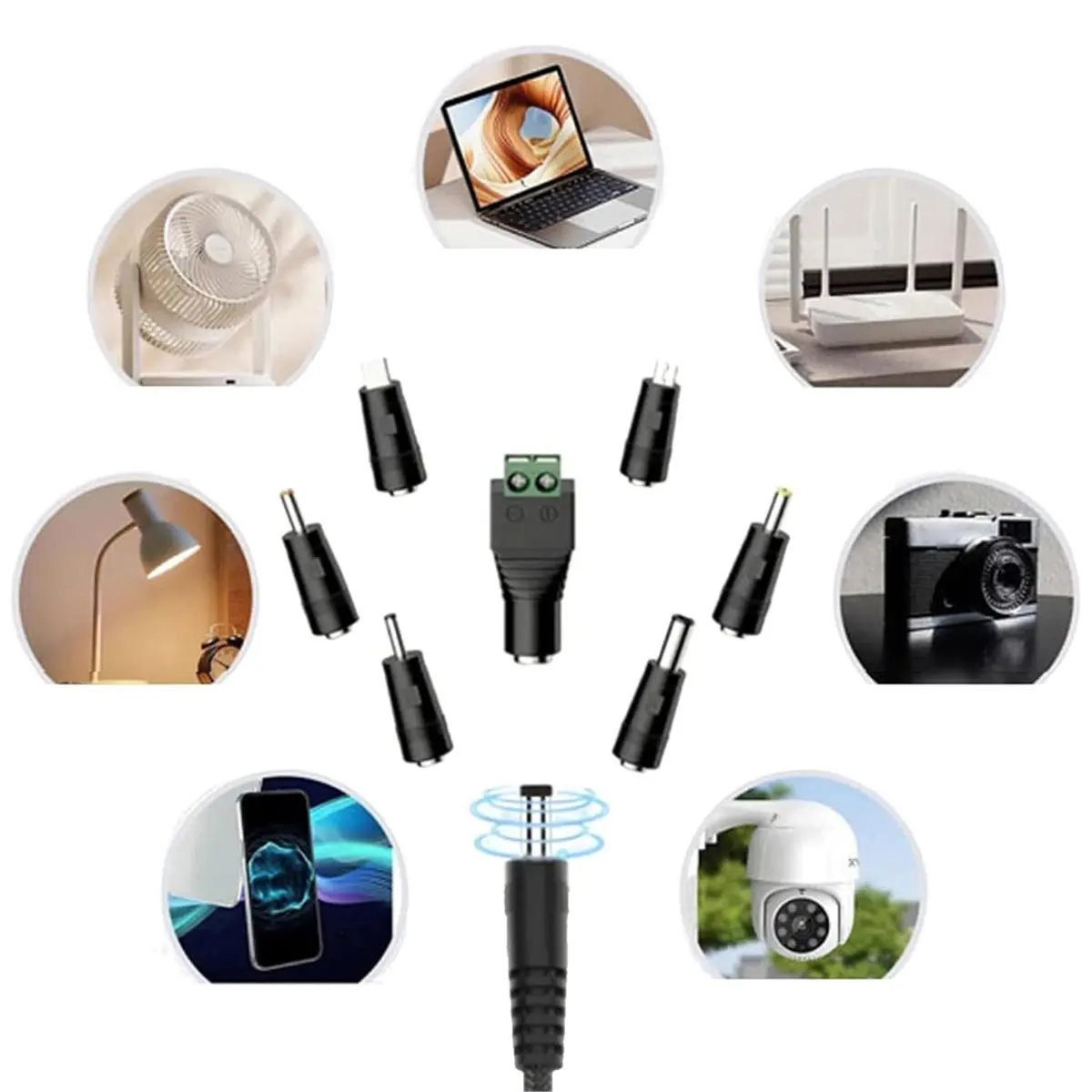 New Electronics USB C Power Cord 100W Highest Efficiency Variable Power Supply Type C and DC5.5 Direct Cable 120cm Charging Cabl