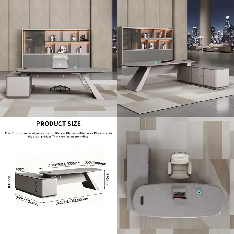 Contemporary Manager Desk Eco-friendly Wooden l Shape Executive Desk Modern Office Desk for Home Office