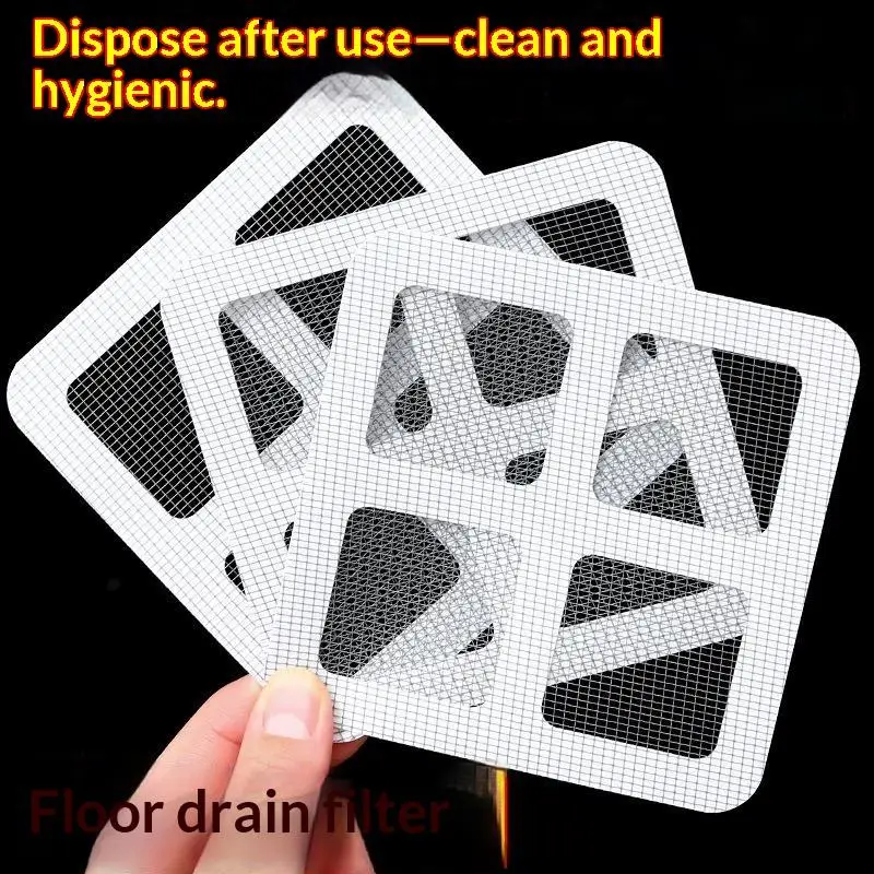 50PCS Adhesive Insect Proof Floor Drain Hair Catcher Stickers Filter for Bathroom Kitchen Home Use