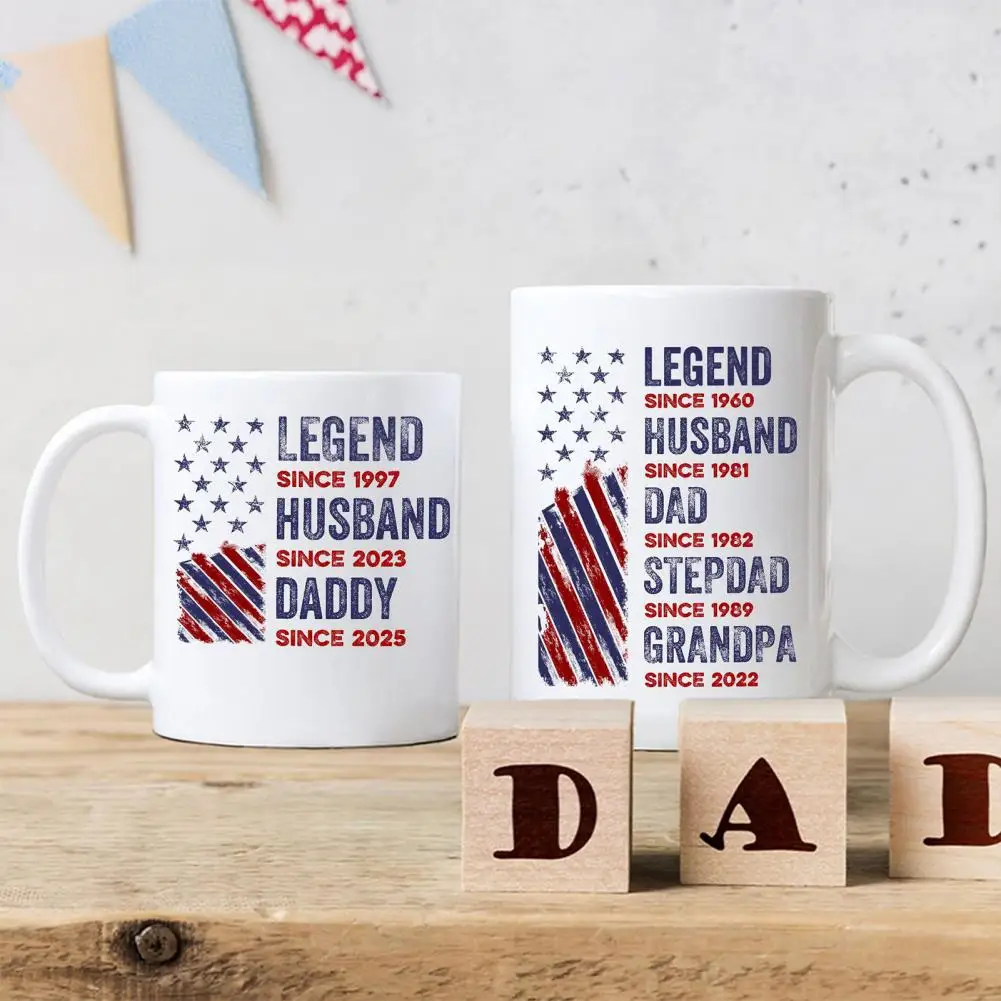 Printed Ceramic Coffee Mug Funny Coffee Mug for Dad Legend Milestone Ceramic Cup Personalized Gift for Husband Grandpa