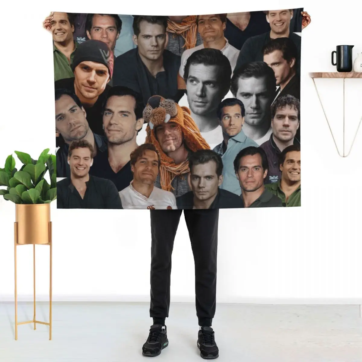 

henry cavill photo collage Throw Blanket Machine Washable Soft Warm Blanket