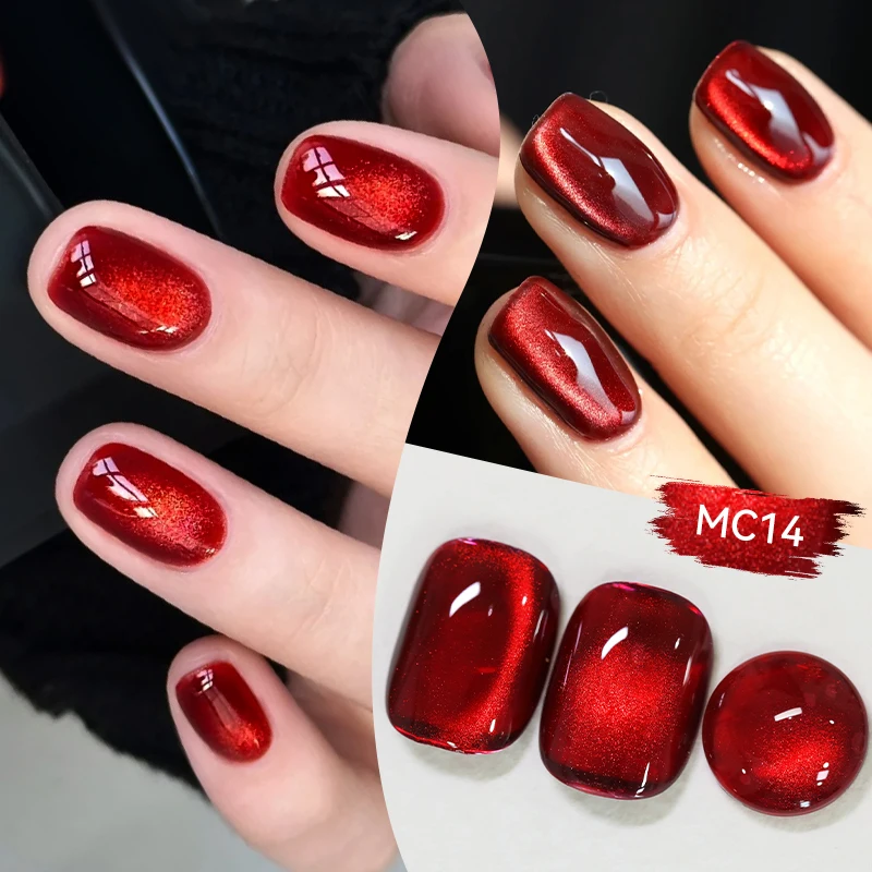LILYCUTE 7ml chat rouge Gel magnétique vernis à ongles paillettes couverture complète vernis Semi Permanent UV/LED tremper les ongles Art
