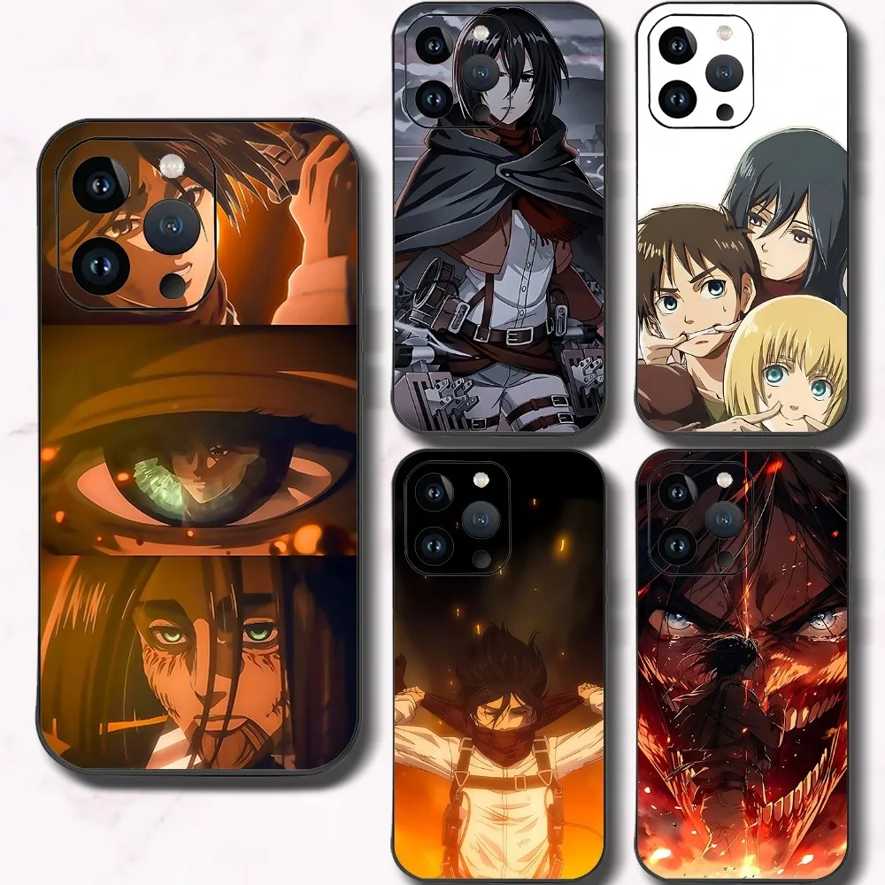 Mikasa Ackerman And Eren Yeager Phone Case For Iphone 15 11 13 14 15 16 Pro Max 7 8 Plus X Xr Xs Max Se2020 12mini Cover Case