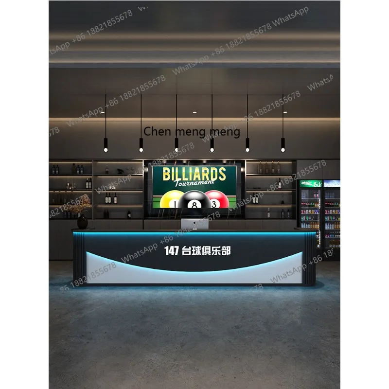 Billiards hall bar industrial style checkout page retro counter gym restaurant hotel reception desk