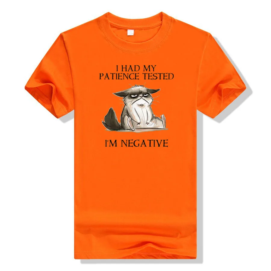 I Had My Patience Tested I'm Negative Cat Funny T-Shirt Cute Cat-Lover Aesthetic Clothes Y2p Tops Sayings Quote Graphic Tee Gift