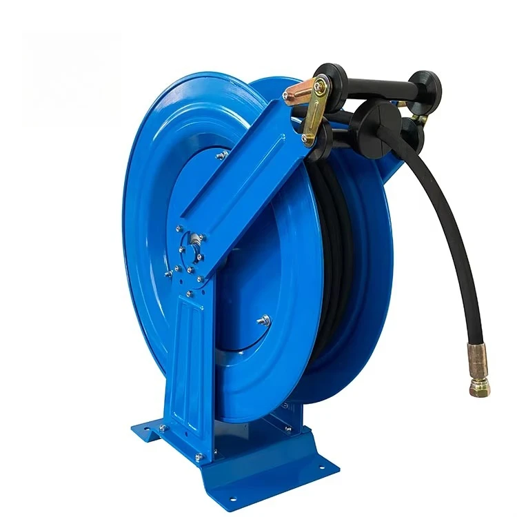 200 Bar Heavy Duty 1/2 Inch 20M Industrial Grade Automatic Retractable Wall Mount Spring Rewind Oil Hose Reel