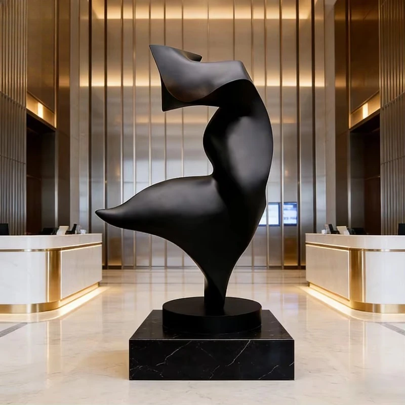 Large abstract metal sculpture outdoor garden modern art stainless steel statue for villa landscape decoration