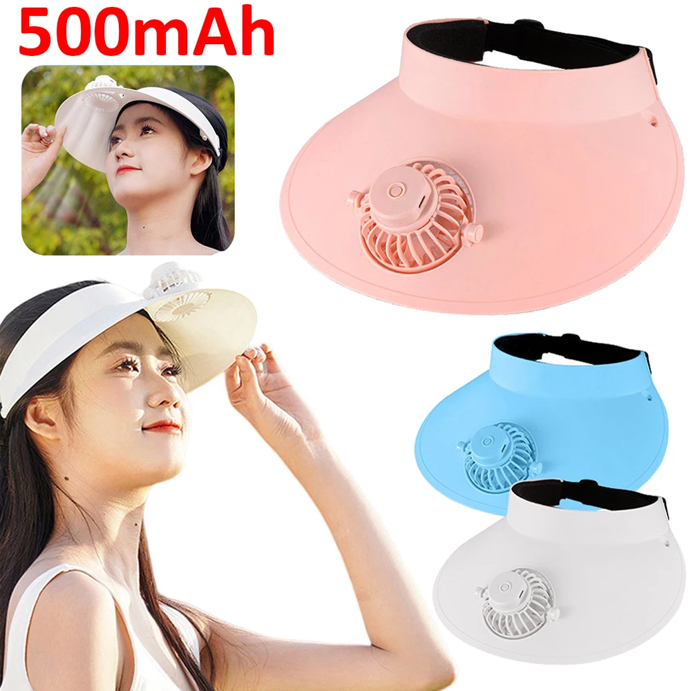 

USB Charging Summer Fan Cap Rotatable Sunscreen Cap Fan 3 Speeds Fan Visor Hat Sun Protection Hat Fan for Travel Vacation