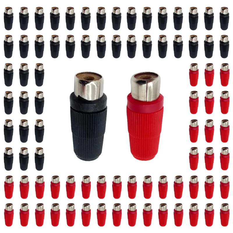 

20/100/500PCS Welding RCA Plug Female Socket DC Soldering Terminal Connector Adapter for Speaker Video Audio Wire Red Black