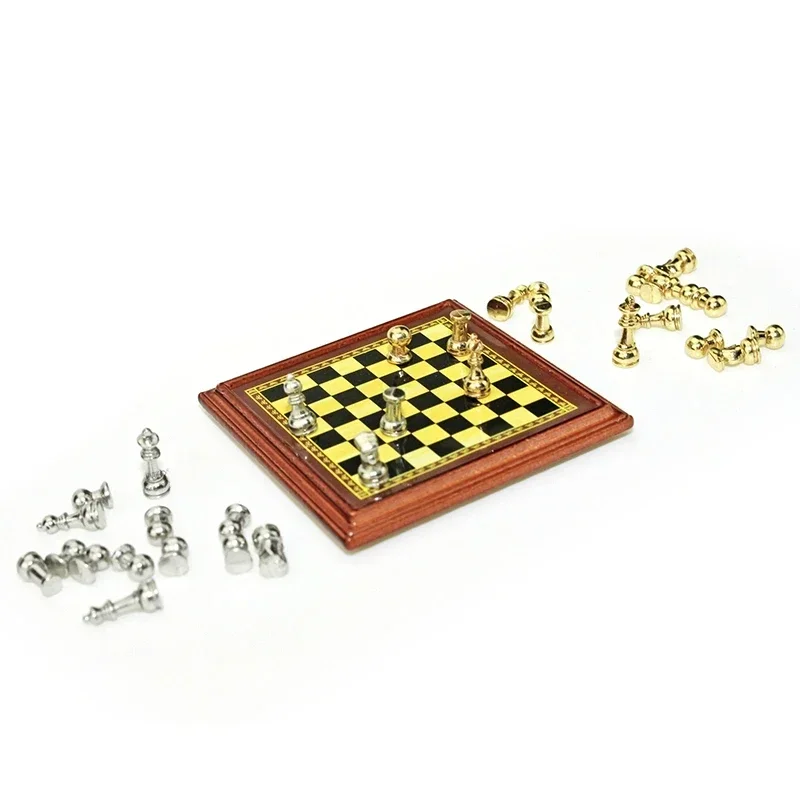 1/6 Scale Mini Chess Model ChessTable Non-magnetic Chess Model for 12'' Action Figure Doll Soldier Scene Accessories Decoration