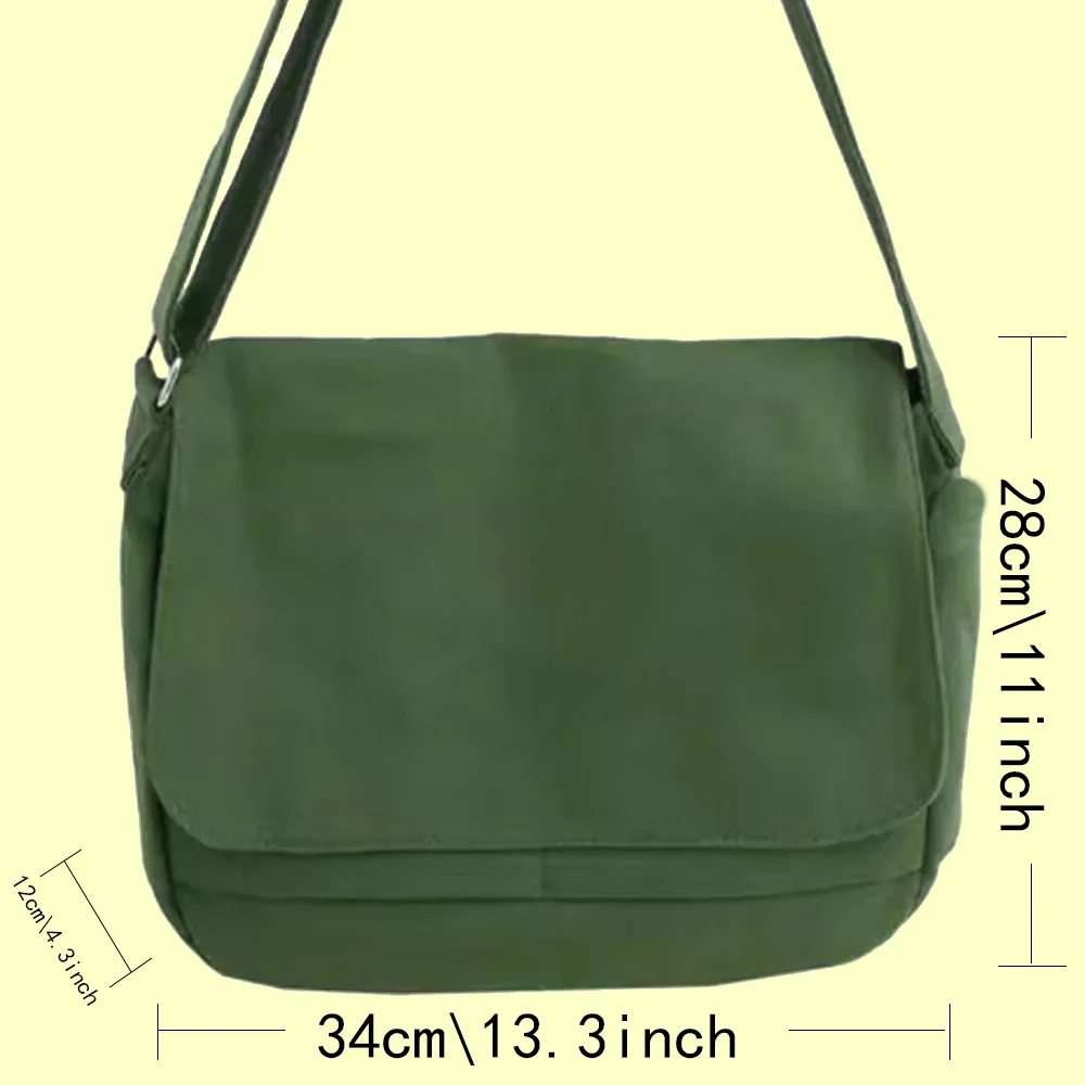 2025 New Shopping Pouch Messenger Bag Women Vintage Green Handbag Portable Versatile Flip Organizer Pouch Daisy Series