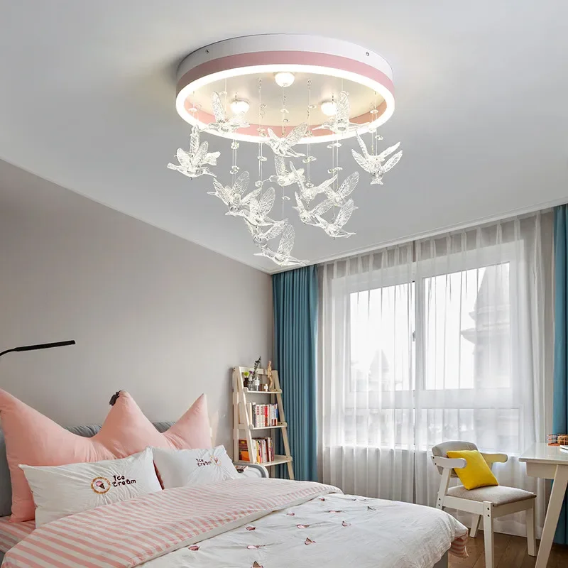 Light Fashion  Girl Led Cute Bedroom Lights For Girls Princess Lamp Baby Girl Room Pendant Light Kids Room Light