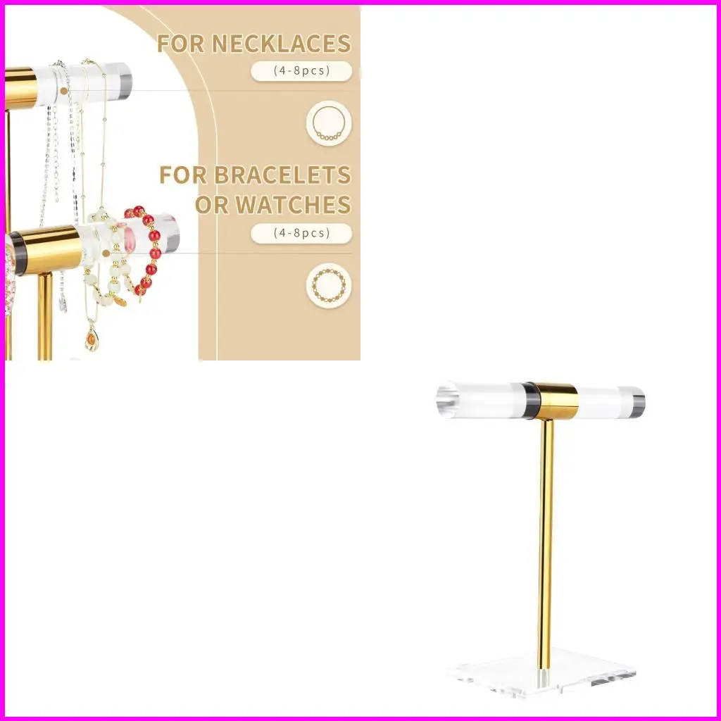 

Clear Necklace Display Holder Watch Rack Bracelet Organizers Acrylic Texture