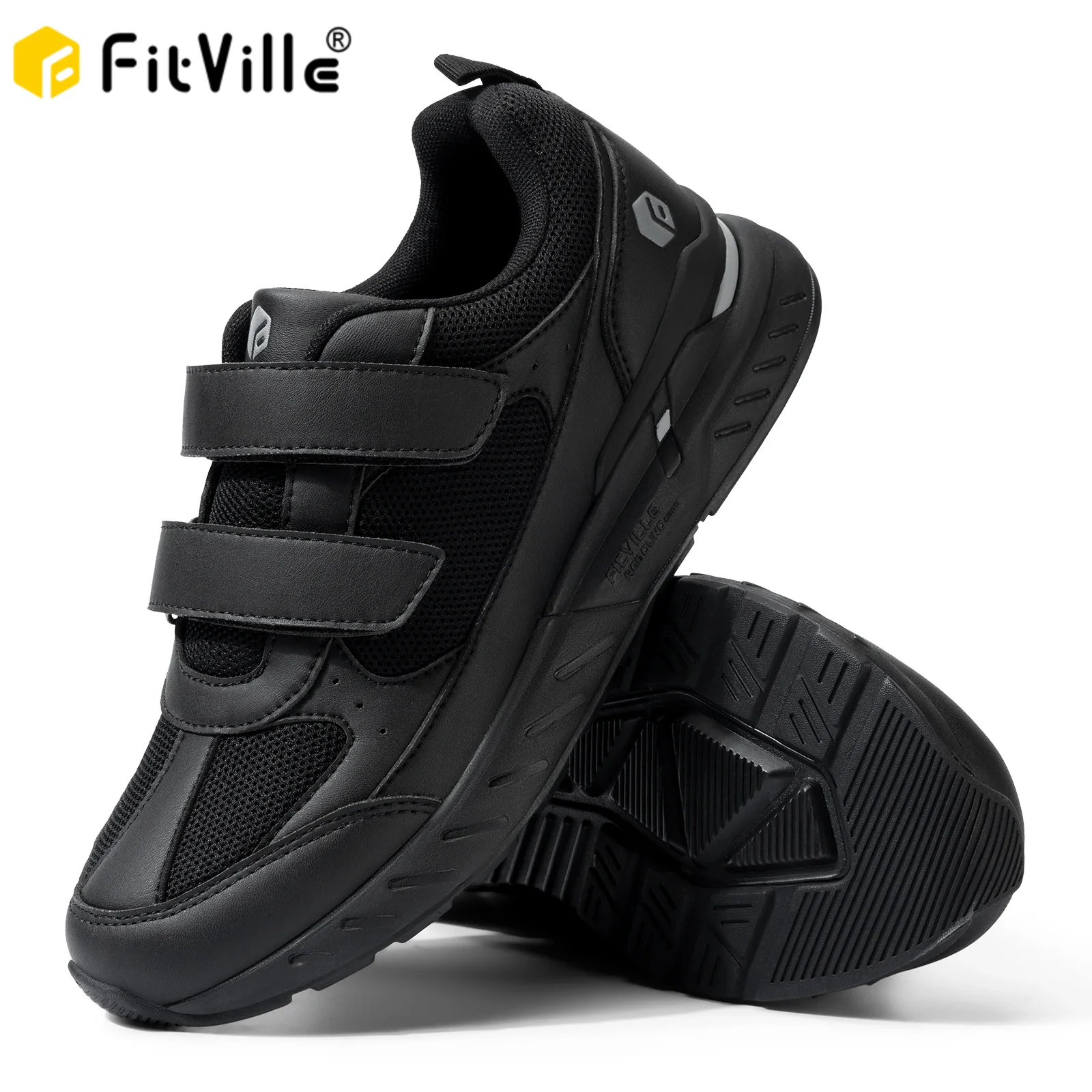 FitVille Diabetic Shoes for Men Extra Wide Width Adjustable Closure Walking Shoes Slip-on Sneakers for Foot Pain Relief Swollen