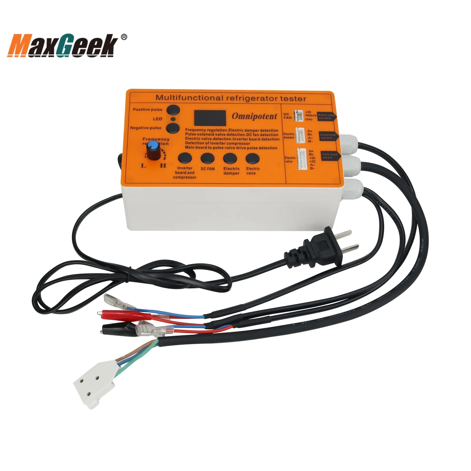 Imagem -03 - Maxgeek Multifuncional Inversor Geladeira Compressor Detector Placa de Pulso Válvula Solenóide Teste Falha Ferramenta Reparo Acessórios