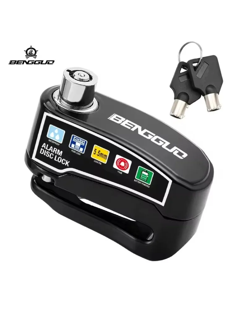 AliExpress NONE Alarm Disc Lock Anti Theft 110dB Waterproof Motorcycle Disc Brake Lock Aluminum Alloy with Reminder Cable for Scooter Bike Parts