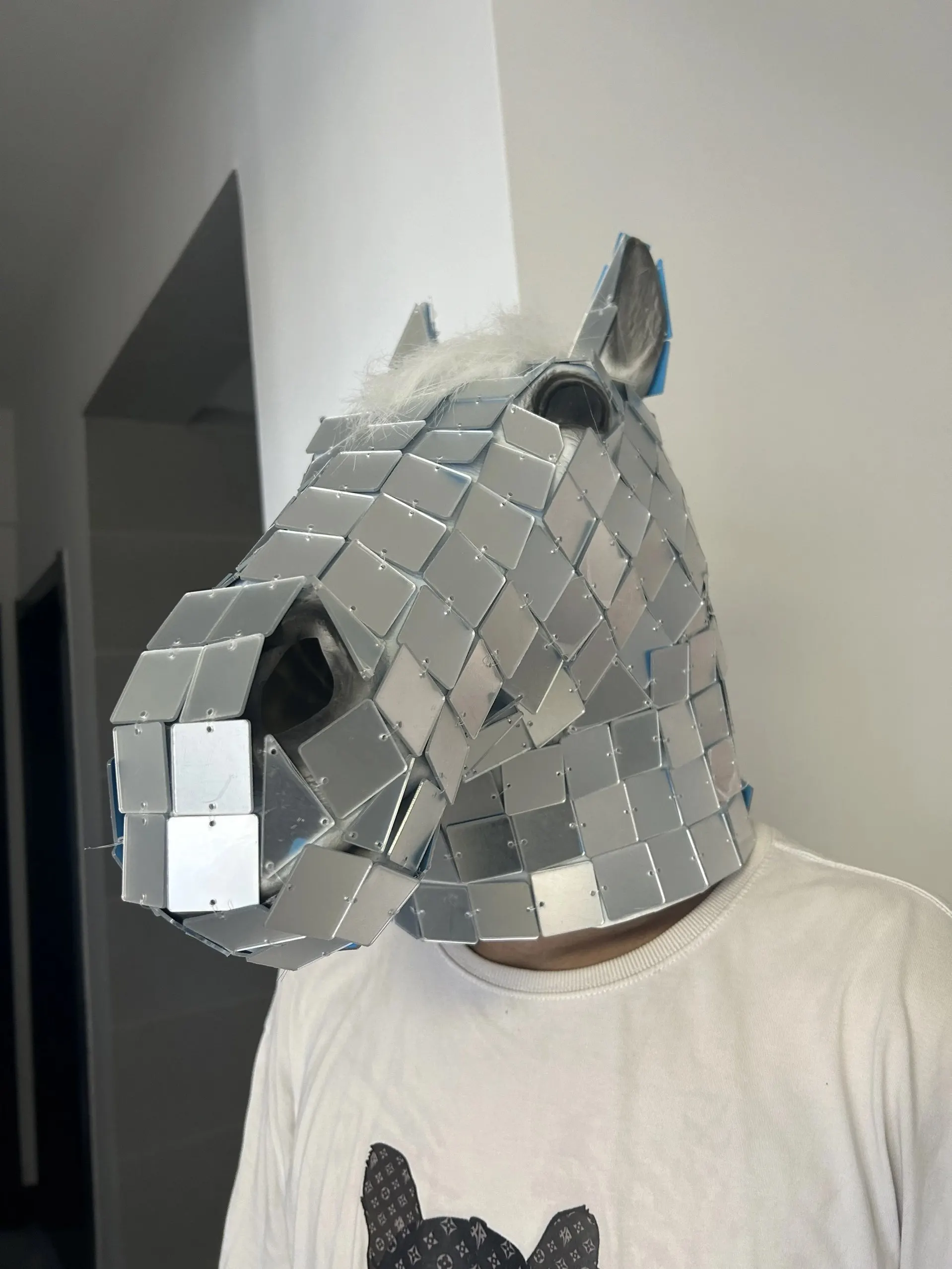 Mirror Horse Costume Men Women glass head Stage Party Nightclub Mask Clothing Christmas Halloween Cosplay Suit