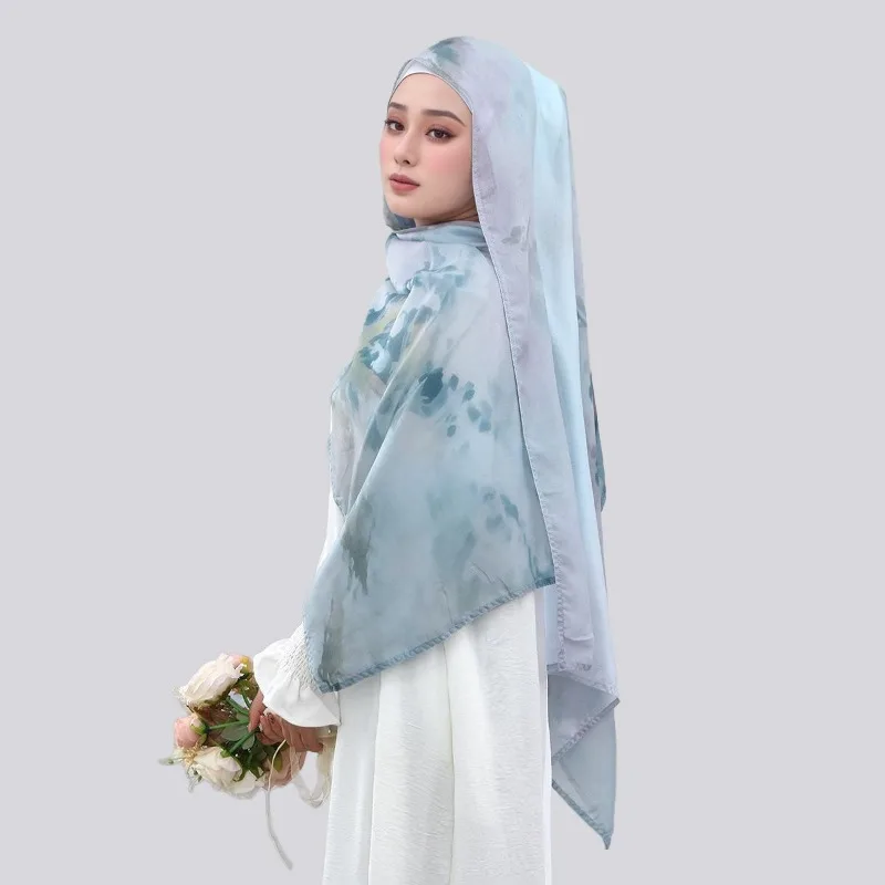Hot selling digital printed versatile fashionable polyester long scarf for women's headscarf