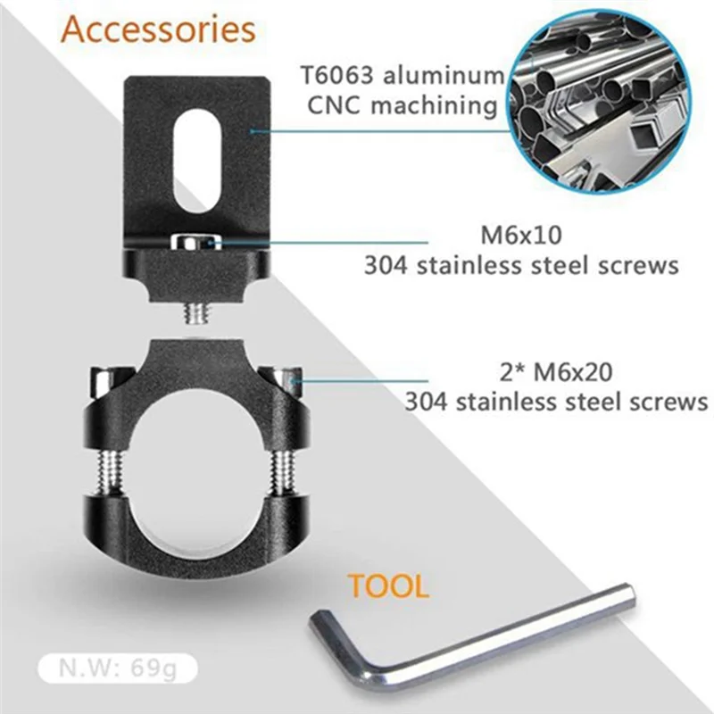 

2PCS Universal Handlebar Holder 22Mm Motorcycle Headlight Bracket Spotlight Holder Tube Clamp For Cafer Chopper,TG80