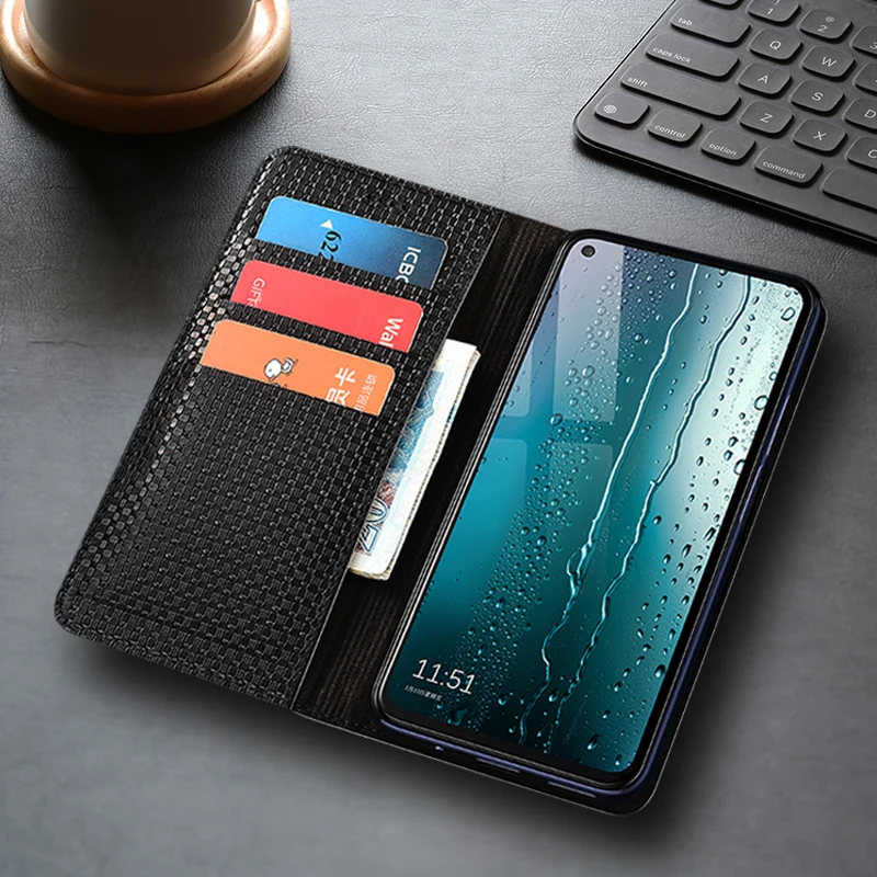 

Grass Mat Genuine Leather Flip Case For Realme GT GT2 GT3 GT5 GT6T GT7 GT7T Pro Master Explorer Master Wallet Phone Cover Cases