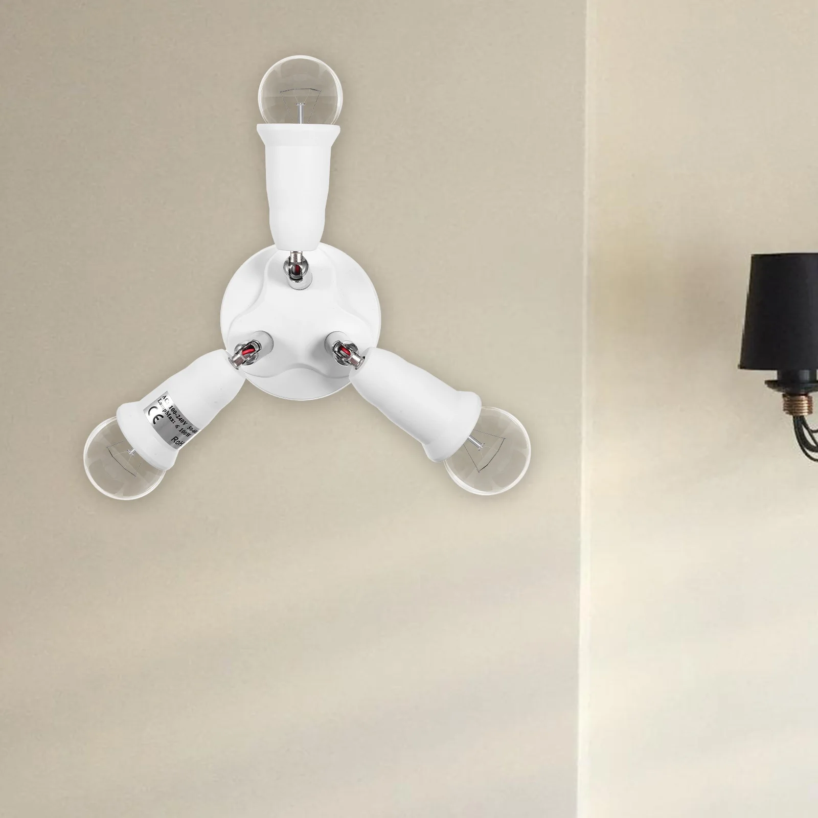 

3pcs Swivel Head Lamp Socket Adapter E27 To E40 Light Bulb Converter 360 Degree Rotating Socket Splitter For Led Bulbs