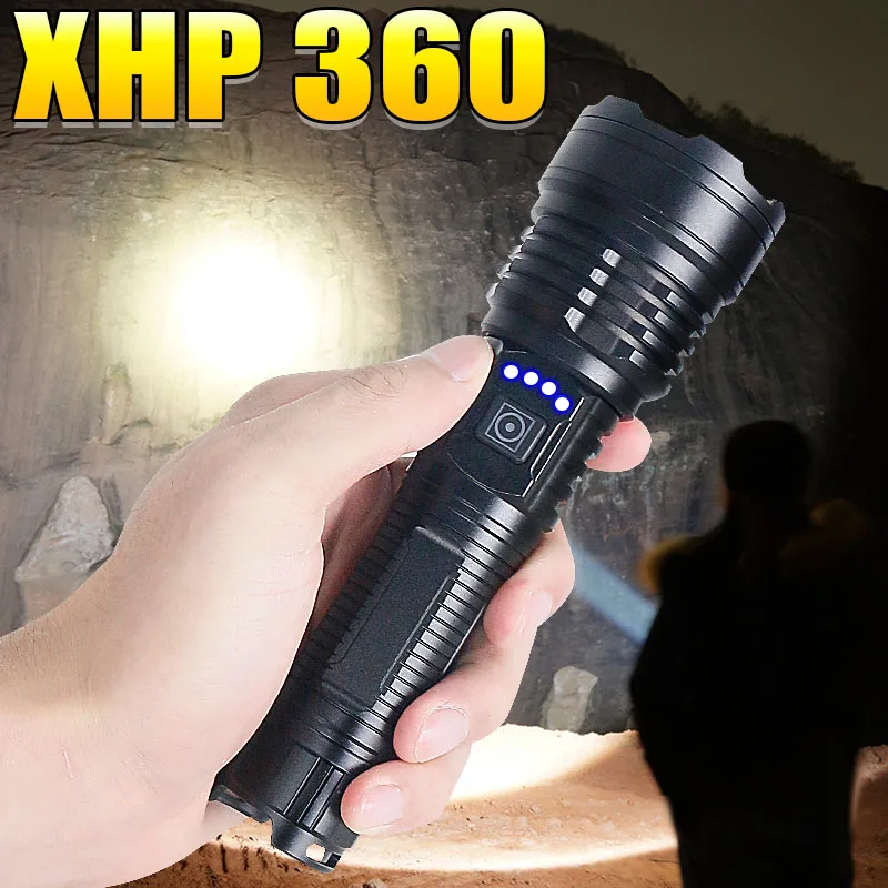 

Super Bright High Power Led Flashlight XHP360 Most Powerful Torch Usb Rechargeable Tactical Flash Light Portable Work Lantern