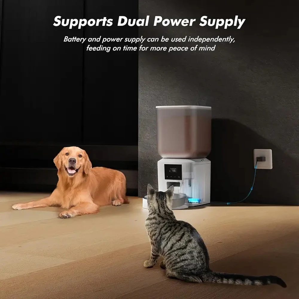 Furpipi 4L/8L Automatic Cat Feeder with Key Control Furpipi Manufacture User-Friendly Time Setting Feeder for Pets Dogs Cats