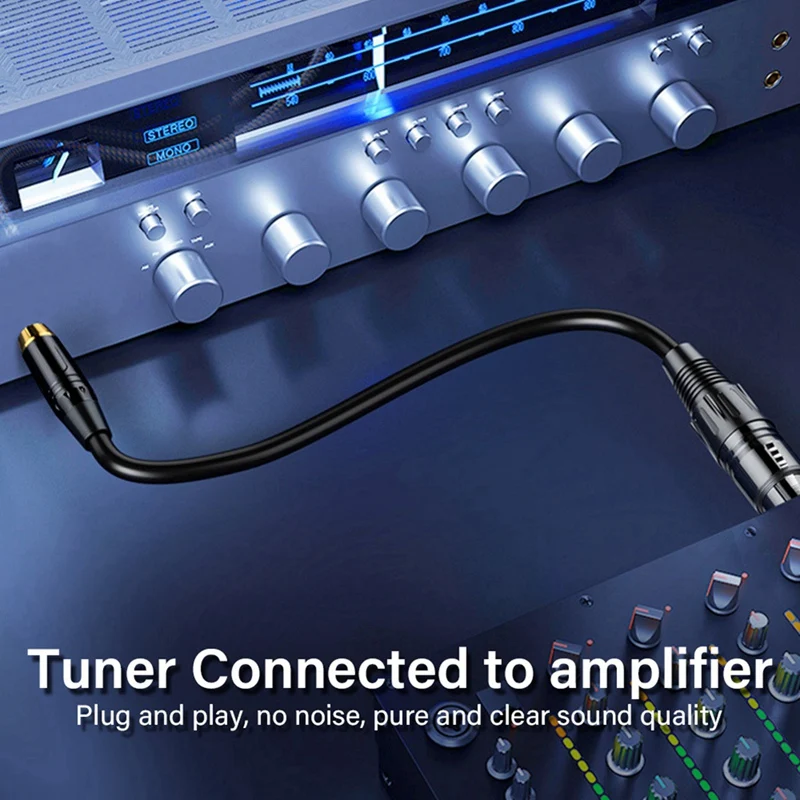 كابل RCA ذكر، كابل موصل مطلي بالذهب، محول كابل صوت ميكروفون XLR محوري 16.4 قدم